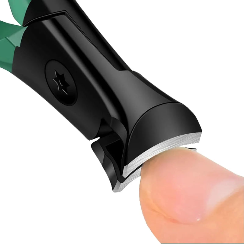 DUAIU Nail Clippers for Thick Nails Start Makers Toenail Clippers Wide Jaw Nail Cutter Heavy Duty Nail Clipper Sharp Curved Toe Nail Clippers for Men and Women,Green