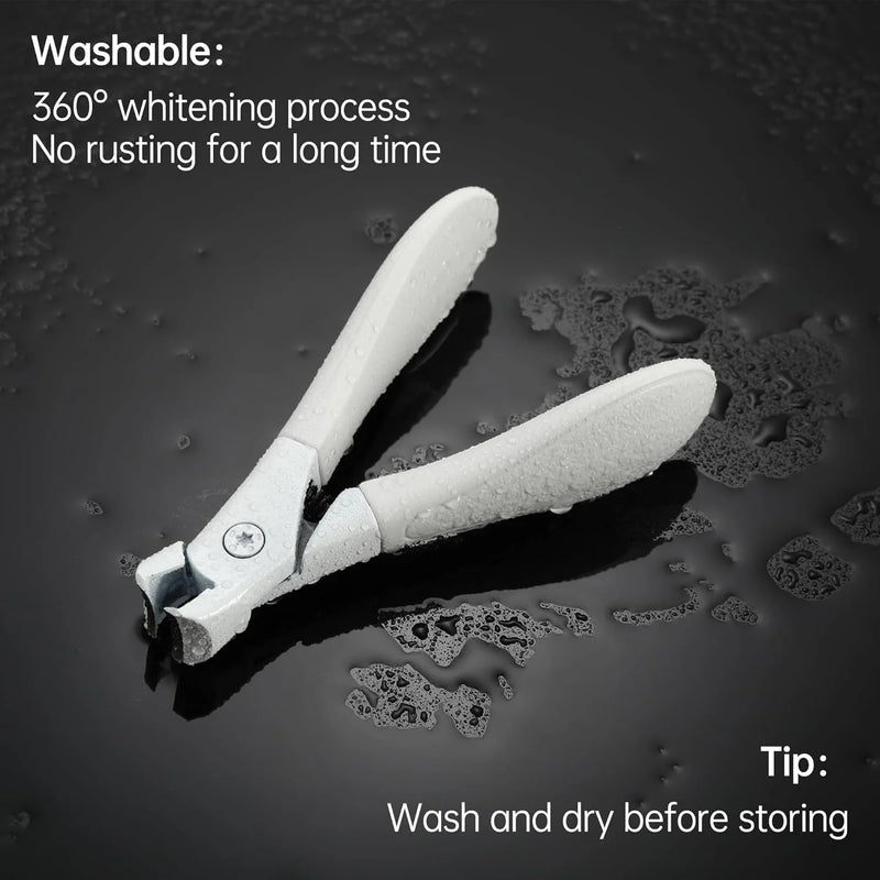 DUAIU Nail Clippers for Thick Nails Start Makers Toenail Clippers Wide Jaw Fingernail and Toenail Cutter Heavy Duty Nail Clipper Sharp Curved Toe Nail Clippers for Men and Women, White