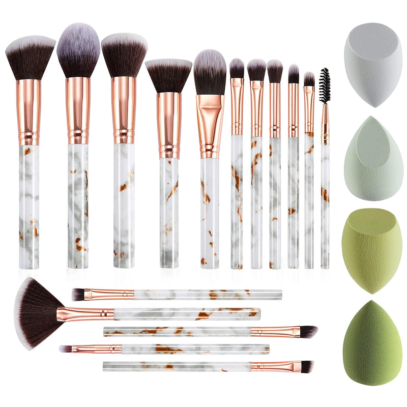 Makeup Brushes DUAIU 16Pcs Makeup Brush Set Professional Foundation Brush Blending Eyeshadow Concealer Brush Set with 4pcs Makeup Sponge