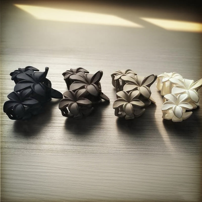DUAIU 4-Piece Flower Hair Clips - Large Matte Claw Clips for Women & Girls | Non-Slip Strong Hold for Thick/Thin Hair | Beach & All Season Hair Accessories