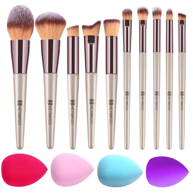 Champion-10pcs Makeup Brush Sets with Makeup Sponge