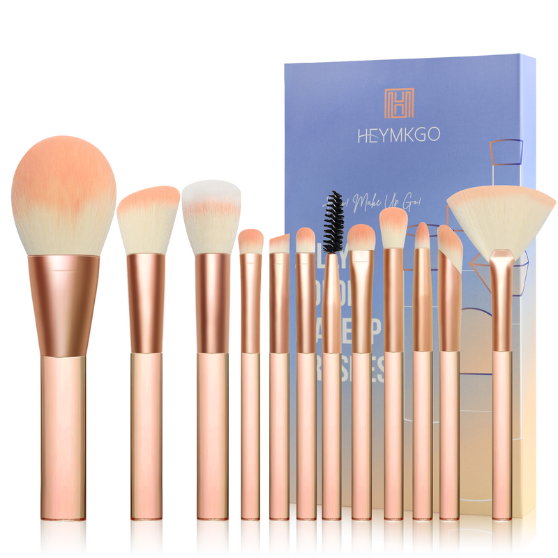 DUAIU Makeup Brushes Set, 12PCS Mini Makeup Brush Travel Foundation Eyeshadow Concealers Contouring Blending Brushes Professional Synthetic Bristles Make Up Brushes