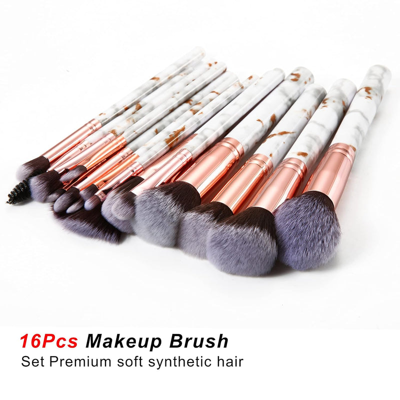 Makeup Brushes DUAIU 16Pcs Makeup Brush Set Professional Foundation Brush Blending Eyeshadow Concealer Brush Set with 4pcs Makeup Sponge