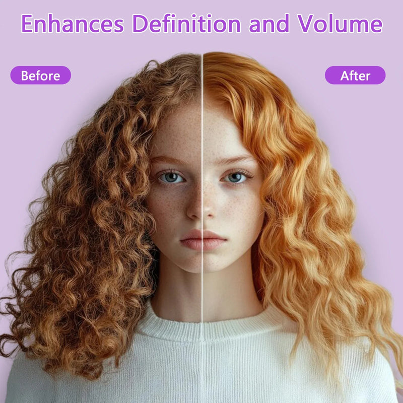 DUAIU Curly Hair Brush with Boar Bristles & Wheat Straw Handle - Cat Ear Design Curl Defining Brush for Frizz-Free Styling, Bamboo Joint Handle Reduces Pulling for Defined Curls (Purple)