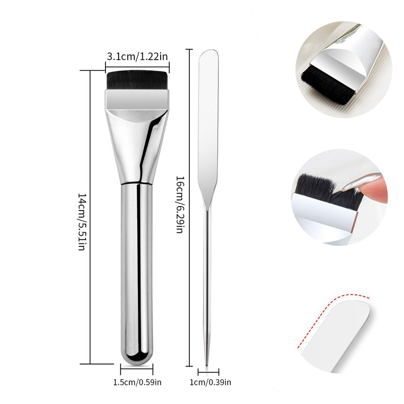 DUAIU Foundation Brush, not a word powder Foundation brush Aluminum Tube flat head Makeup Refresh Hand seamless concealer mask brush