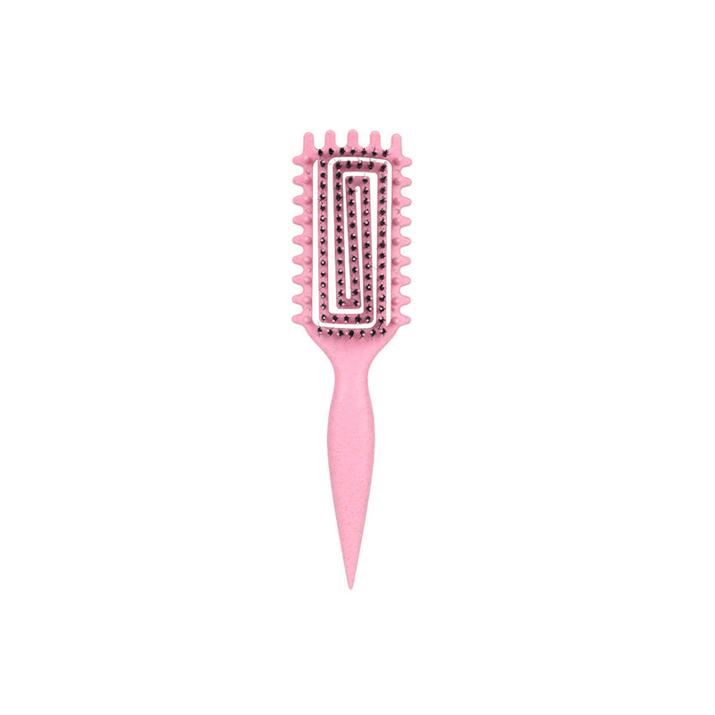 DUAIU Curl Defining Brush,Curly Hair Brush,Vented Hair Brush for Detangling, Shaping and Defining Curls For Women and Men Less Pulling (Pink)