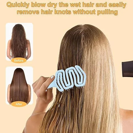 DUAIU Detangling Brush, Curved Vented Hair Brush for Wet Hair Faster Blow Drying, Styling, Smooth Detangler Hairbrush for Women Curly Thick Wavy Thin Fine Long Short Hair