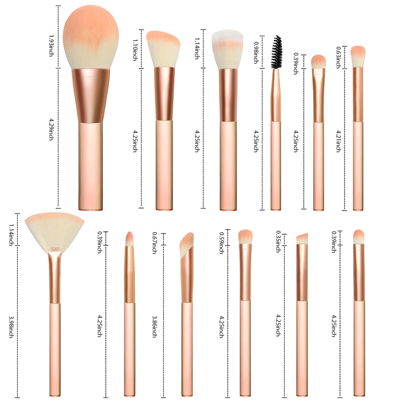 DUAIU Makeup Brushes Set, 12PCS Mini Makeup Brush Travel Foundation Eyeshadow Concealers Contouring Blending Brushes Professional Synthetic Bristles Make Up Brushes