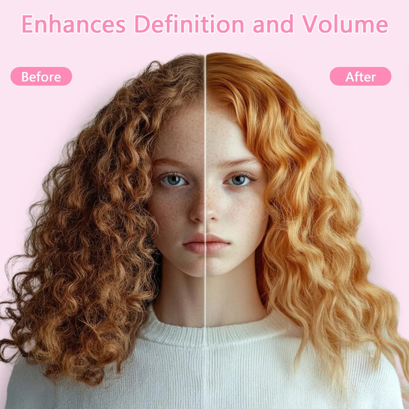 DUAIU Curly Hair Brush with Boar Bristles & Wheat Straw Handle - Cat Ear Design Curl Defining Brush for Frizz-Free Styling, Bamboo Joint Handle Reduces Pulling for Defined Curls (Pink)