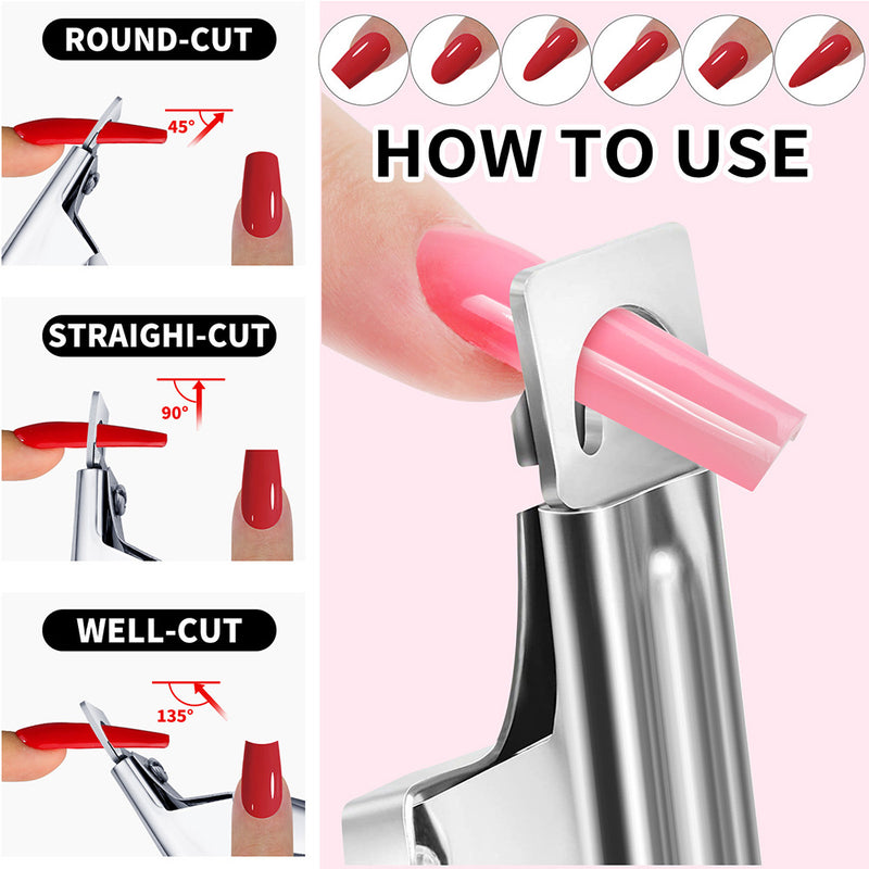 DUAIU Nail Mold Tool Set,Nail Extension Form Tips Dual Nail Mold Full Cover UV Polygel Gel Tools Acrylic Nail System Forms Set with Dual-Ended Polygel Brush 5Pcs Nail Tips Clip