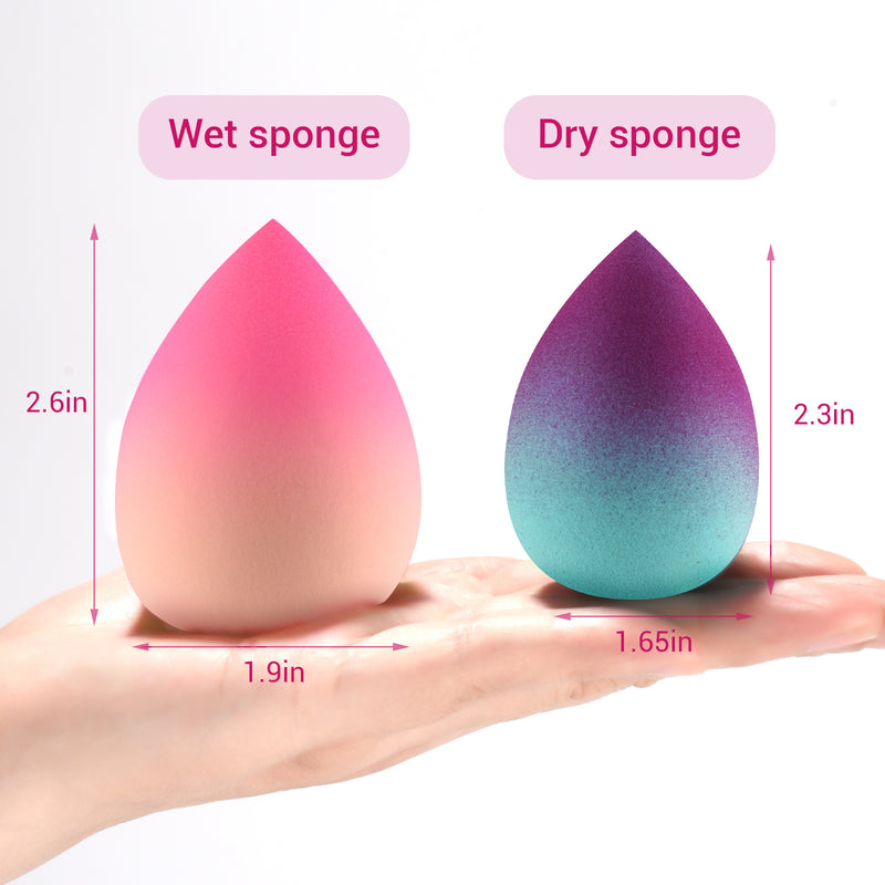 DUAIU Makeup Sponge Blender 3 pcs Gradient Foundation Sponges Set Makeup Puffs Latex Free Concealer Sponge Applicator Sponges Puffs