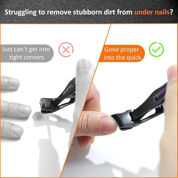 DUAIU  Long Handle Toenail Clippers Set for Adults, Angled Head Design for Easy Trimming Ultra-Sharp,Heavy-Duty Nail Cutters for Thick Toenails Impeccable Stocking Stuffers for Men Women