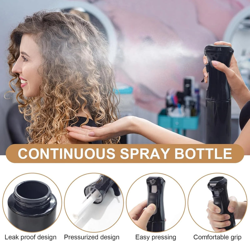 DUAIU 5PCS Slick Back Hair Brush Set,Boar Bristle & Edge Styling Brushes with 300ml Spray Bottle, for Men Women