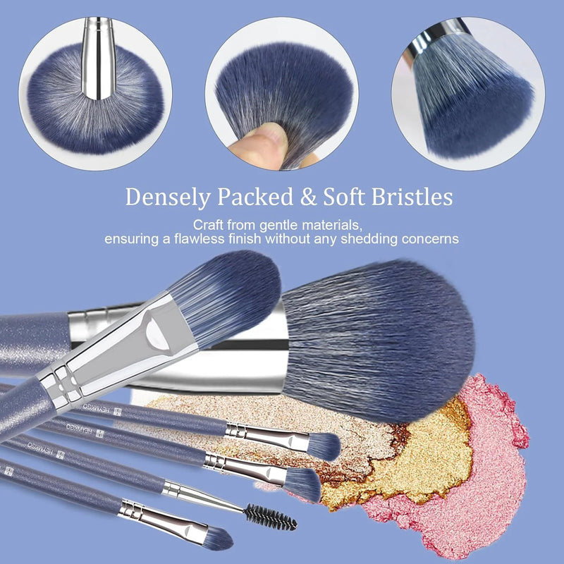 16-Piece Professional Makeup Brush Set - Premium Synthetic Foundation, Blending, Blush, Powder & Eyeshadow Brushes for Flawless Face & Eye Makeup