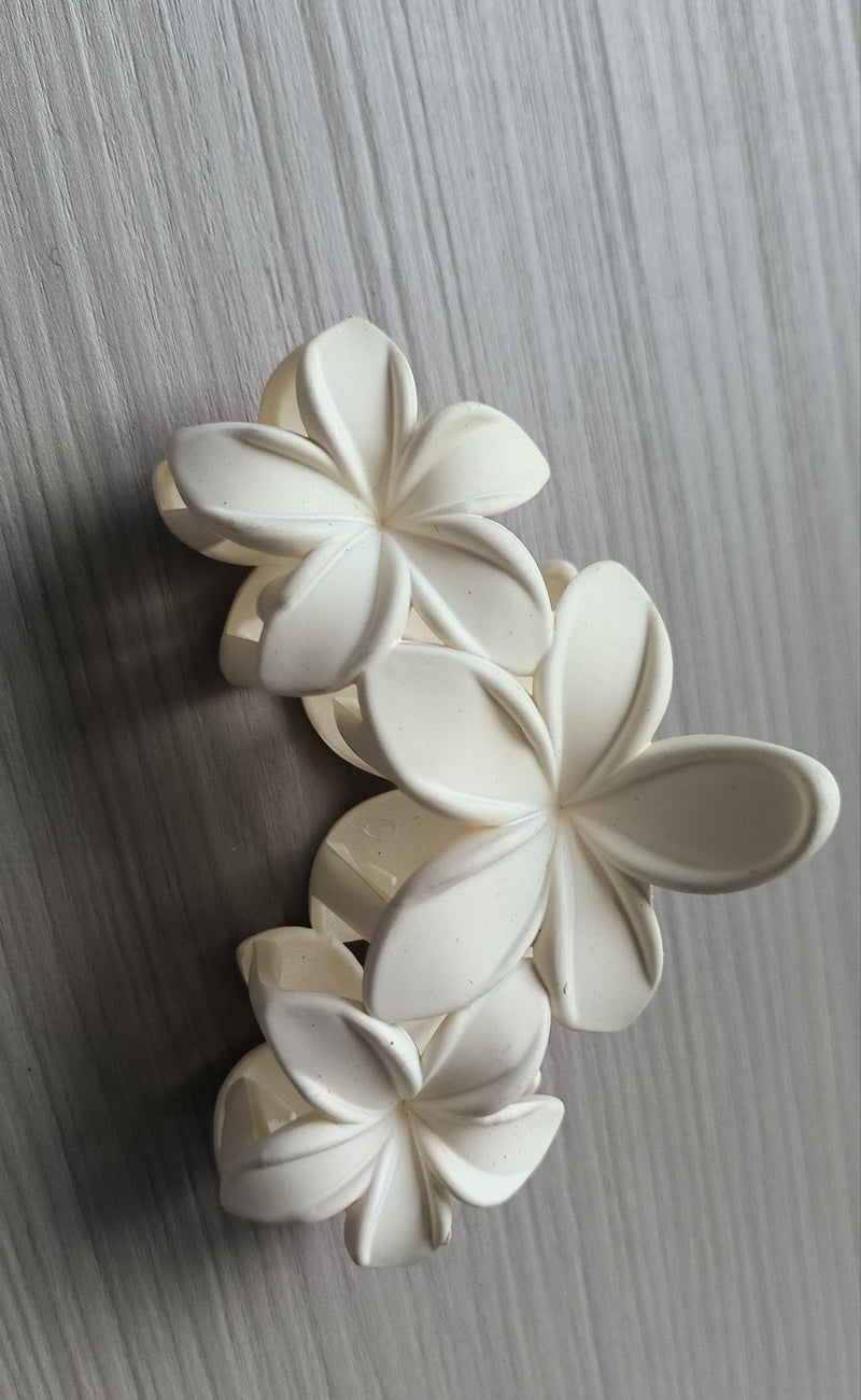 DUAIU 4-Piece Flower Hair Clips - Large Matte Claw Clips for Women & Girls | Non-Slip Strong Hold for Thick/Thin Hair | Beach & All Season Hair Accessories