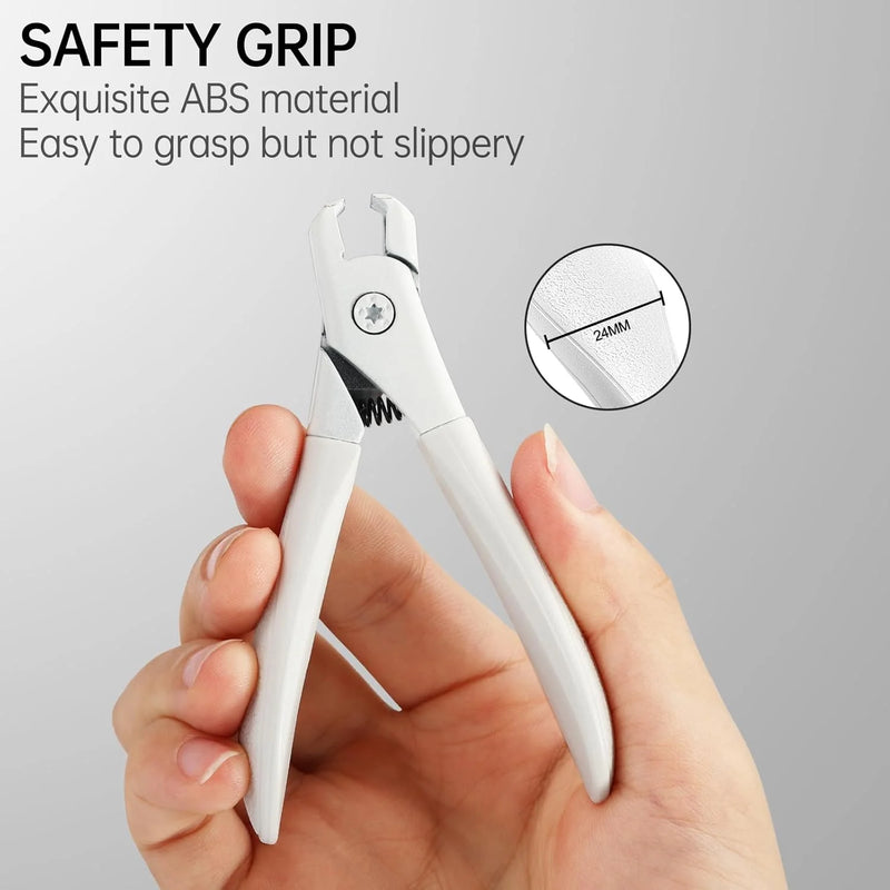 DUAIU Nail Clippers for Thick Nails Start Makers Toenail Clippers Wide Jaw Fingernail and Toenail Cutter Heavy Duty Nail Clipper Sharp Curved Toe Nail Clippers for Men and Women, White