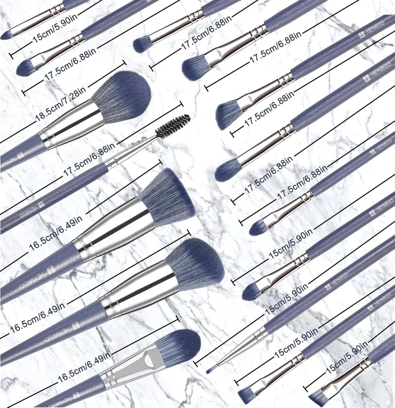 16-Piece Professional Makeup Brush Set - Premium Synthetic Foundation, Blending, Blush, Powder & Eyeshadow Brushes for Flawless Face & Eye Makeup