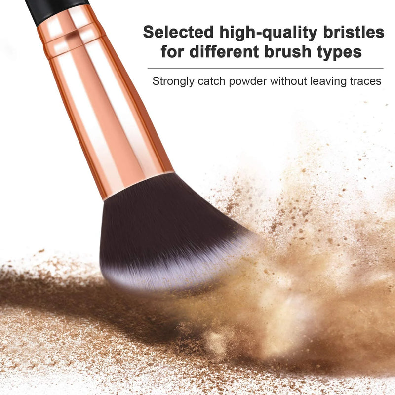 DUAIU Makeup Brushes 10Pcs Premium Synthetic Kabuki Foundation Concealers Powder Blush Blending Face Eye Shadows Black Brush Sets