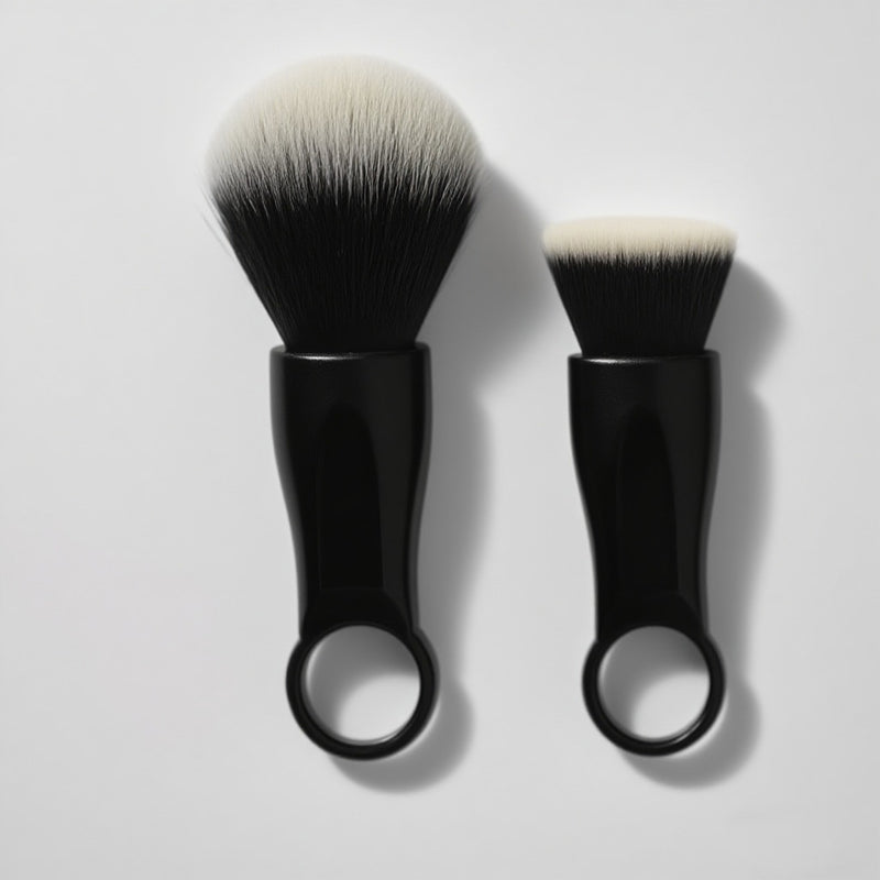 DUAIU 5-Piece Travel Makeup Brush Set - Soft Bristle Foundation, Powder & Blending Brushes | Portable Cosmetic Tools for Everyday Use (Black)