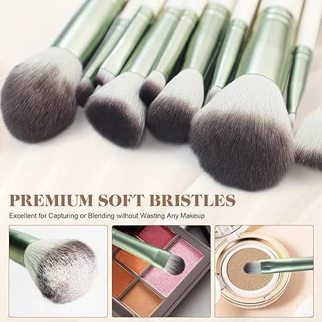 DUAIU 12-Piece Professional Makeup Brush Set - Premium Synthetic Foundation, Blush, Eyeshadow, Concealer & Lip Brushes Kit with Travel Pouch for Face & Eye Makeup Application