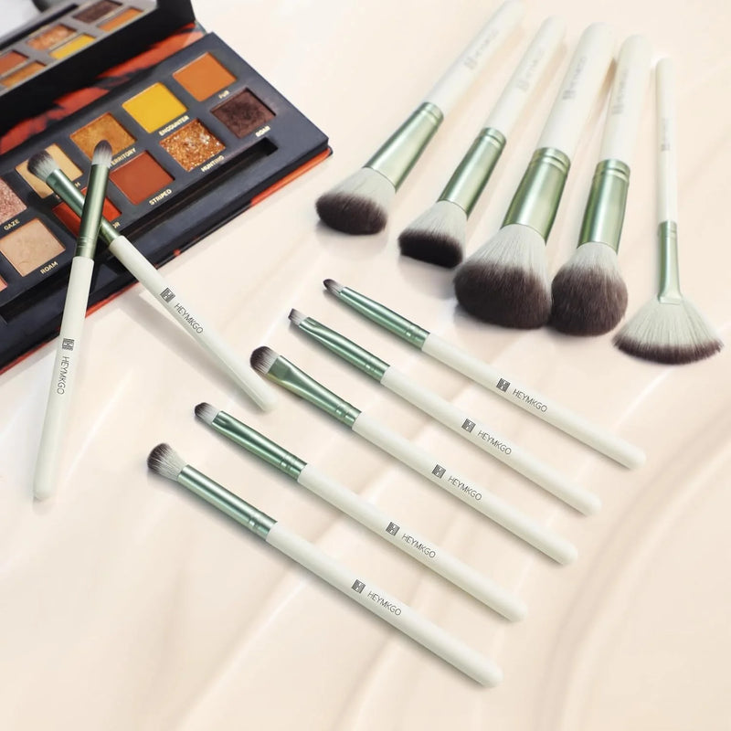 DUAIU 12-Piece Professional Makeup Brush Set - Premium Synthetic Foundation, Blush, Eyeshadow, Concealer & Lip Brushes Kit with Travel Pouch for Face & Eye Makeup Application