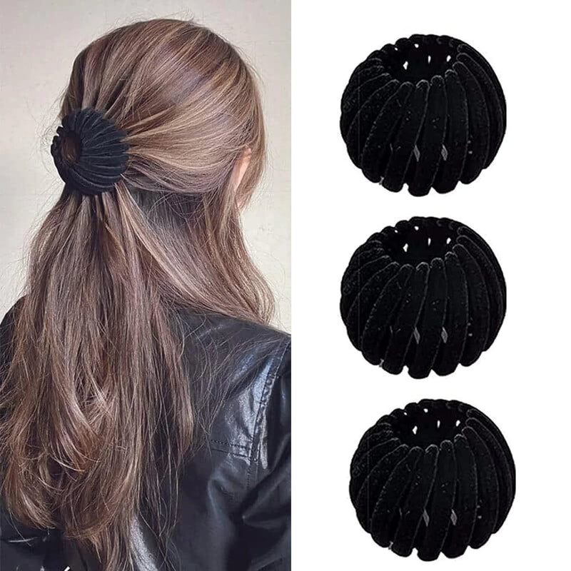 7Pcs Bird Nest Magic Hair Clip, DUAIU Lazy Bird's Nest Plate Hairpin, Expandable Ponytail Holder, Frosted Hair Clips, Hairpin Donut Hair Bun Maker for Women Girls Long Natural Hair Accessories