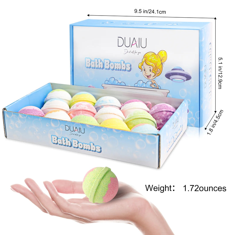 DUAIU Bath Bombs for Women Gift Set 14 Pcs Fizzy Bubble Bath Balls with Essential Oil Natural Organic Perfect for Bubble Spa Bath Birthday Mothers Day Gifts Idea for Her Wife Monther and Girlfriend