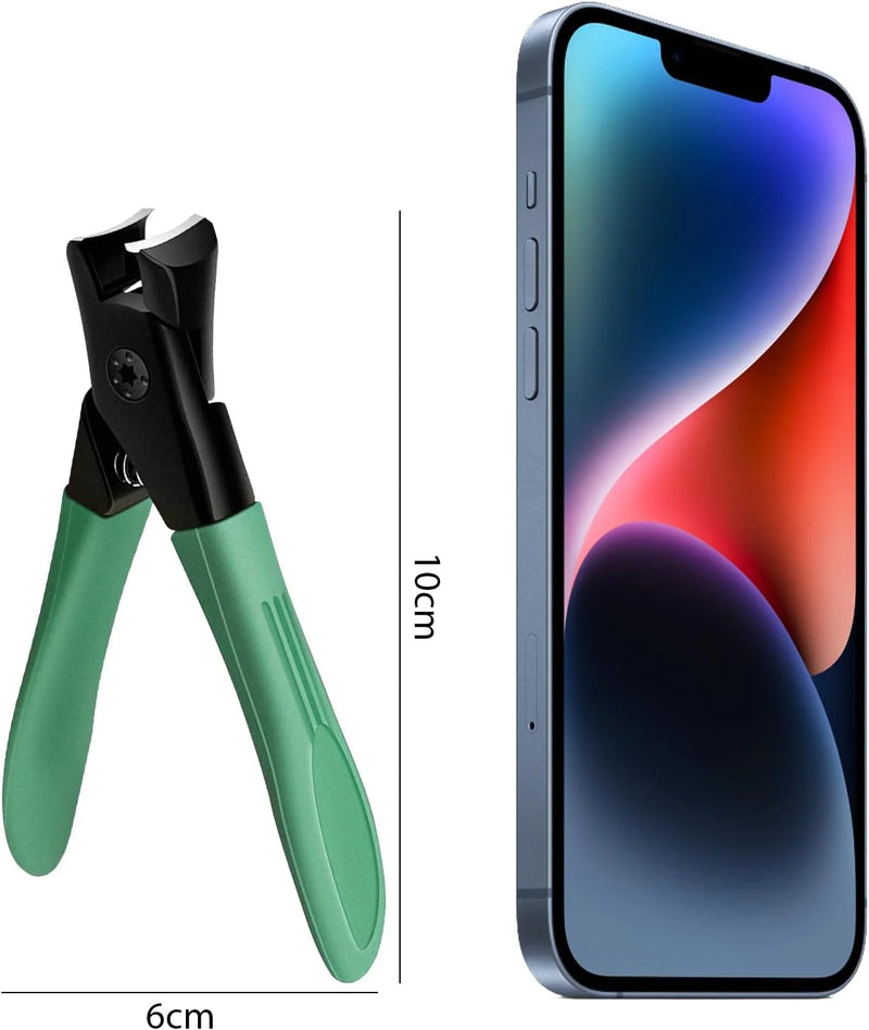 DUAIU Nail Clippers for Thick Nails Start Makers Toenail Clippers Wide Jaw Nail Cutter Heavy Duty Nail Clipper Sharp Curved Toe Nail Clippers for Men and Women,Green