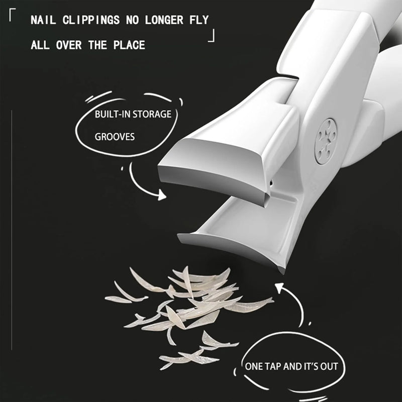 DUAIU Nail Clippers for Thick Nails Start Makers Toenail Clippers Wide Jaw Fingernail and Toenail Cutter Heavy Duty Nail Clipper Sharp Curved Toe Nail Clippers for Men and Women, White