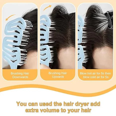 DUAIU Detangling Brush, Curved Vented Hair Brush for Wet Hair Faster Blow Drying, Styling, Smooth Detangler Hairbrush for Women Curly Thick Wavy Thin Fine Long Short Hair