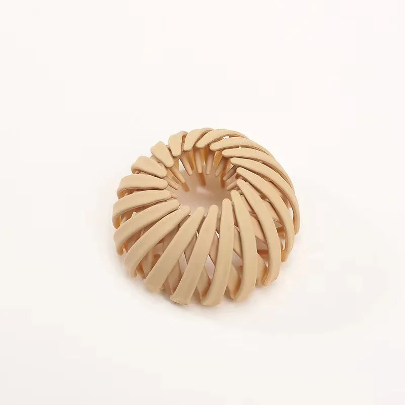 7Pcs Bird Nest Magic Hair Clip, DUAIU Lazy Bird's Nest Plate Hairpin, Expandable Ponytail Holder, Frosted Hair Clips, Hairpin Donut Hair Bun Maker for Women Girls Long Natural Hair Accessories