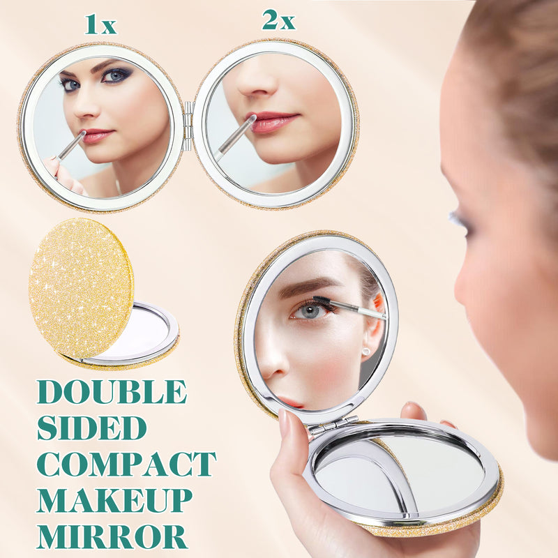 DUAIU 12-Piece Makeup Brush Set with Mirror & Mesh Storage Bag - Professional Cosmetic Foundation Blending Eye Shadow Brushes Kit for Face & Eyes (Grey)
