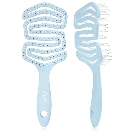 DUAIU Detangling Brush, Curved Vented Hair Brush for Wet Hair Faster Blow Drying, Styling, Smooth Detangler Hairbrush for Women Curly Thick Wavy Thin Fine Long Short Hair