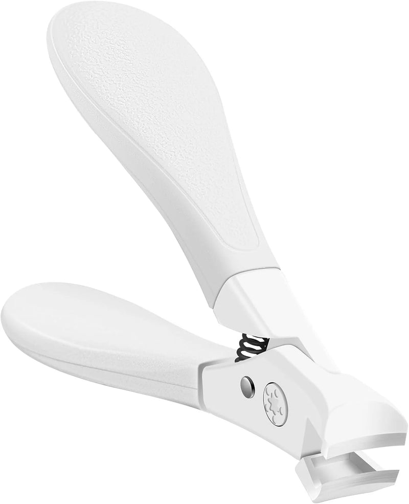 DUAIU Nail Clippers for Thick Nails Start Makers Toenail Clippers Wide Jaw Fingernail and Toenail Cutter Heavy Duty Nail Clipper Sharp Curved Toe Nail Clippers for Men and Women, White