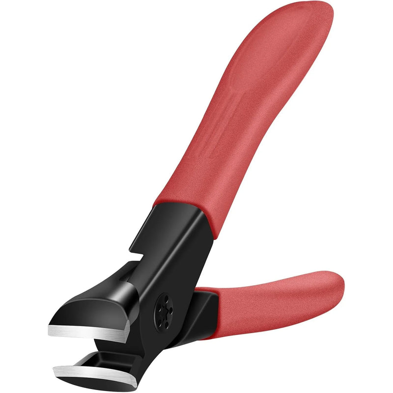 Nail Clippers for Thick Nails DUAIU Toenail Clippers Wide Jaw Nail Cutter Heavy Duty Nail Clipper Sharp Curved Toe Nail Clippers for Men and Women,Red