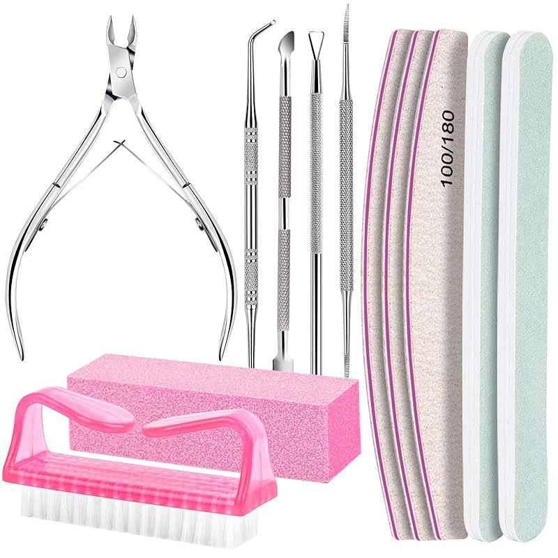 DUAIU Nail Clipper Set,Nail Files 100/180, Nail Buffer Block, Cuticle Nippers, Cuticle Trimmer, Cuticle Pusher, Nail Tools, Nail Kit, Pedicure & Manicure Tools, Manicure Kit for Women