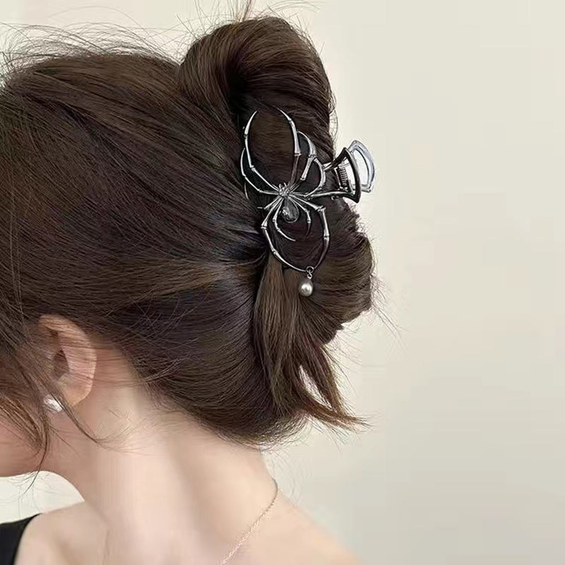 DUAIU Halloween 4PCS Hair Claw Clips Hair Accessories for Women Girls, Black Metal Hair Clip,Charms Large Medium Size Catch Clips for thick Hair Styling Tool Holiday Gifts