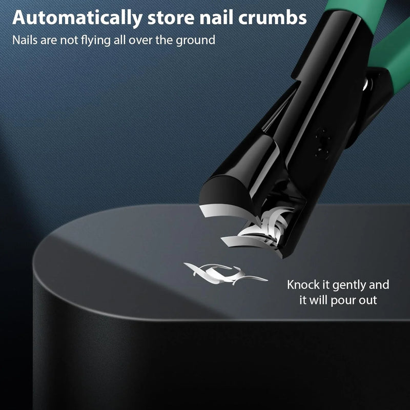 DUAIU Nail Clippers for Thick Nails Start Makers Toenail Clippers Wide Jaw Nail Cutter Heavy Duty Nail Clipper Sharp Curved Toe Nail Clippers for Men and Women,Green