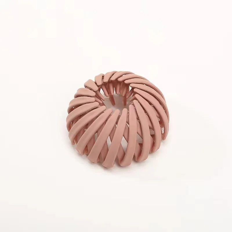 7Pcs Bird Nest Magic Hair Clip, DUAIU Lazy Bird's Nest Plate Hairpin, Expandable Ponytail Holder, Frosted Hair Clips, Hairpin Donut Hair Bun Maker for Women Girls Long Natural Hair Accessories