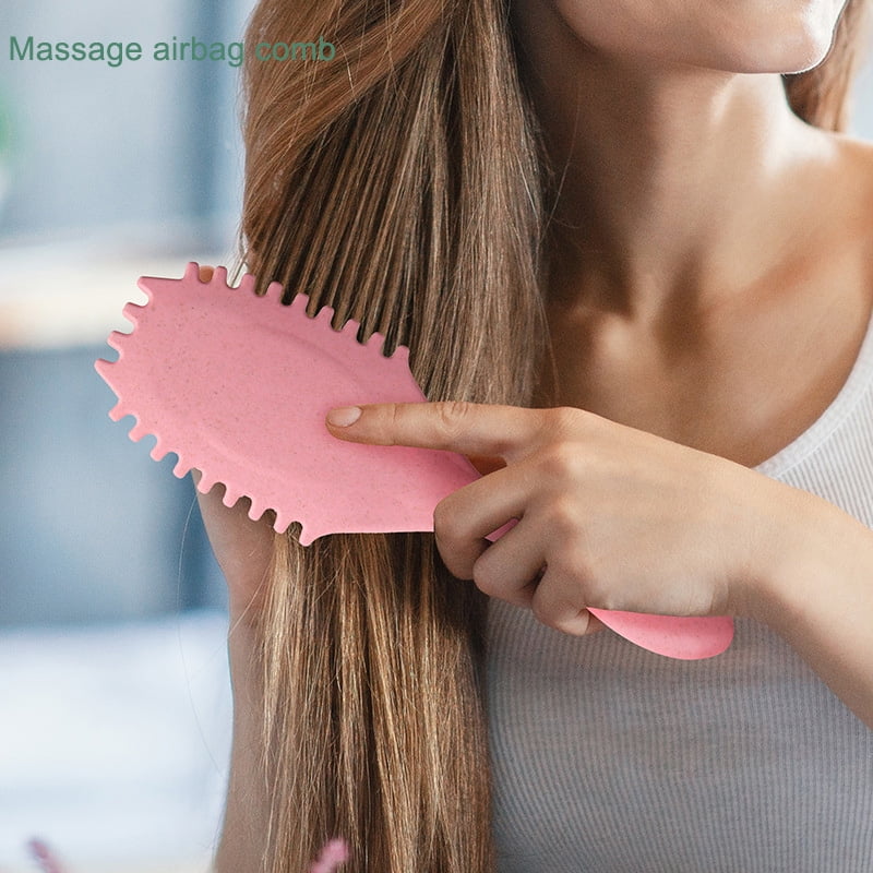 DUAIU Curly Hair Brush, Bouncy Curl Brush - Pro Nylon Pin Styling Hair Brush for Detangling, Separating and for Men and Women - Soft Bristle Hair Brush Glides Through Tangles with Ease  (Pink)
