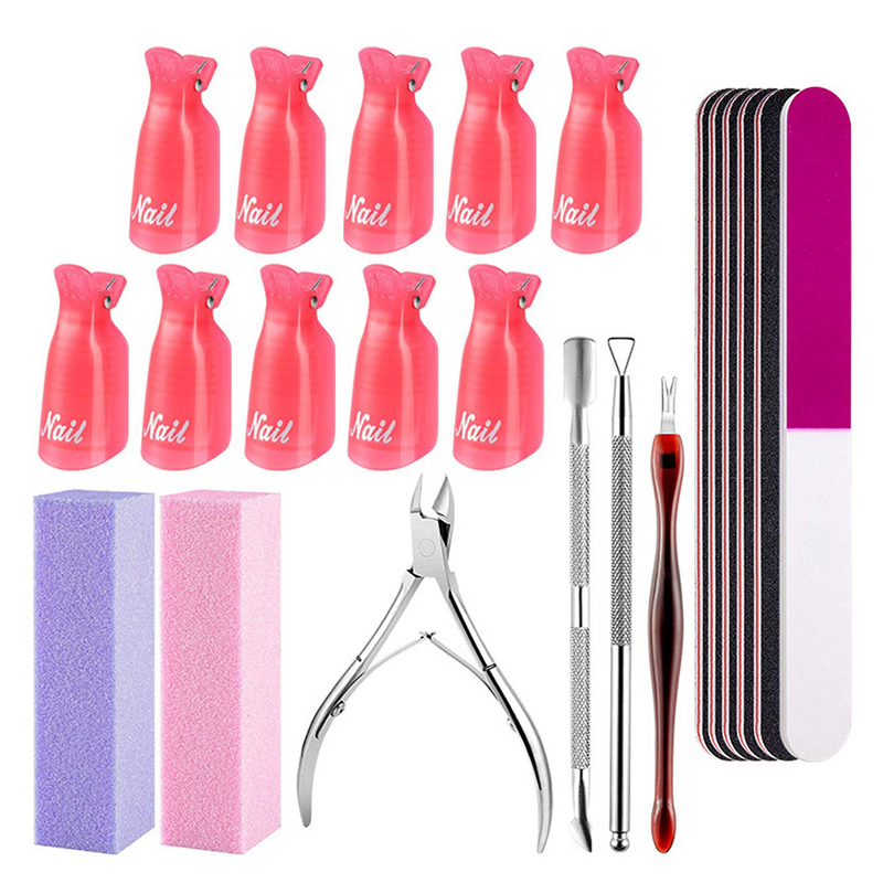 22pcs Professional Manicure Tools Kit Nail File and Buffer