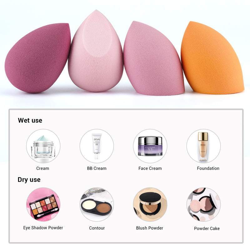 8 Pack Beauty Makeup Sponge Set, Wet & Dry Makeup Puffs, Multicolor Makeup Sponges Blender, Foundation Makeup Tools Makeup Egg Set with Gift Box