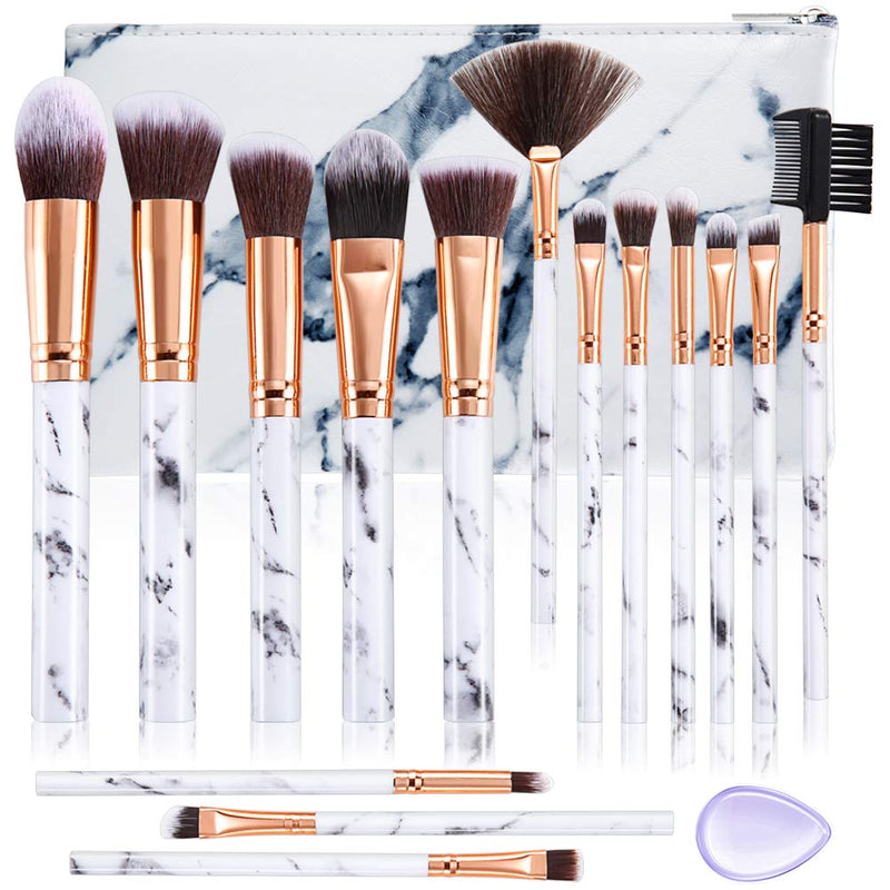 DUAIU 15PCs Marble Makeup Brush Set with Bag - DUAIU Shop