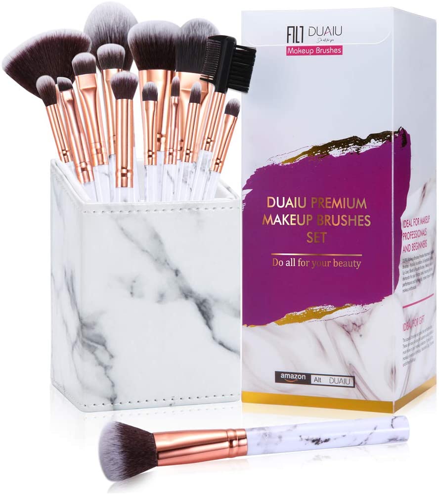 DUAIU 15Pcs Professional Make up brushes Premium Synthetic Makeup Brush Set - DUAIU Shop