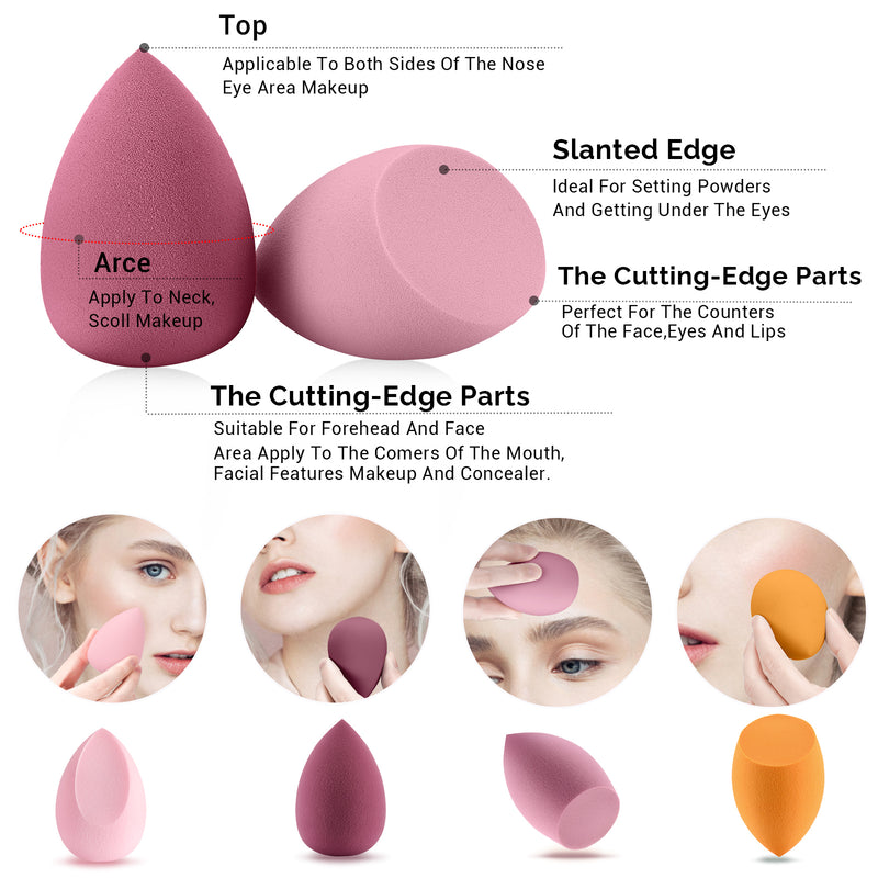 8 Pack Beauty Makeup Sponge Set, Wet & Dry Makeup Puffs, Multicolor Makeup Sponges Blender, Foundation Makeup Tools Makeup Egg Set with Gift Box