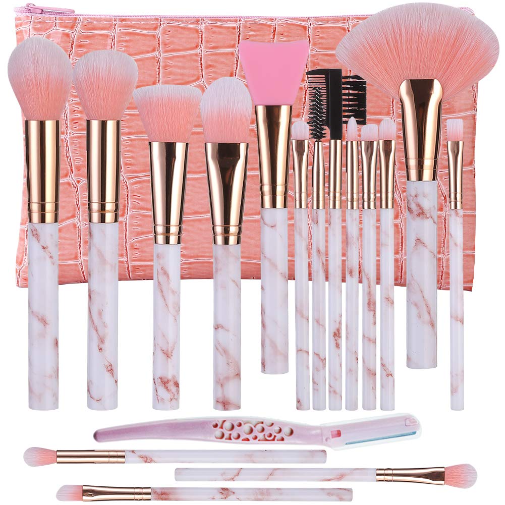 DUAIU 16Pcs Pink Makeup Brush Set with Bag - DUAIU Shop