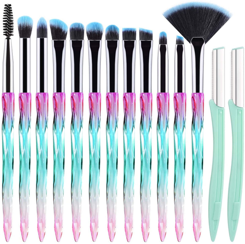 Eye Makeup Brushes Set Start Makers 12Pcs Crystal Handles Eyeshadow Brush Set - DUAIU Shop