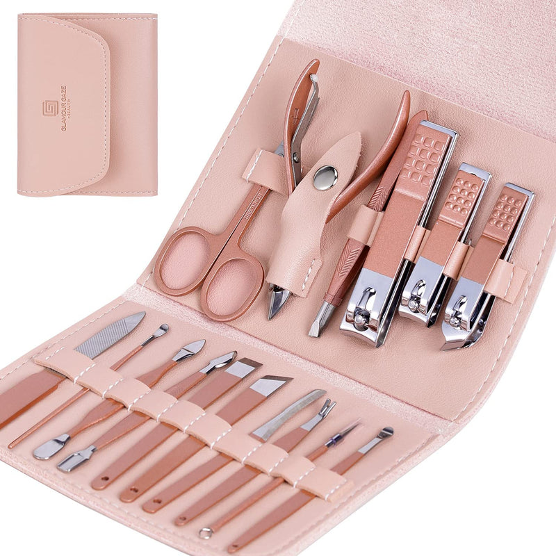 Manicure Set Glamour Gaze Manicure Pedicure Kit Nail Clippers 16 in 1 Professional Stainless Steel - DUAIU Shop