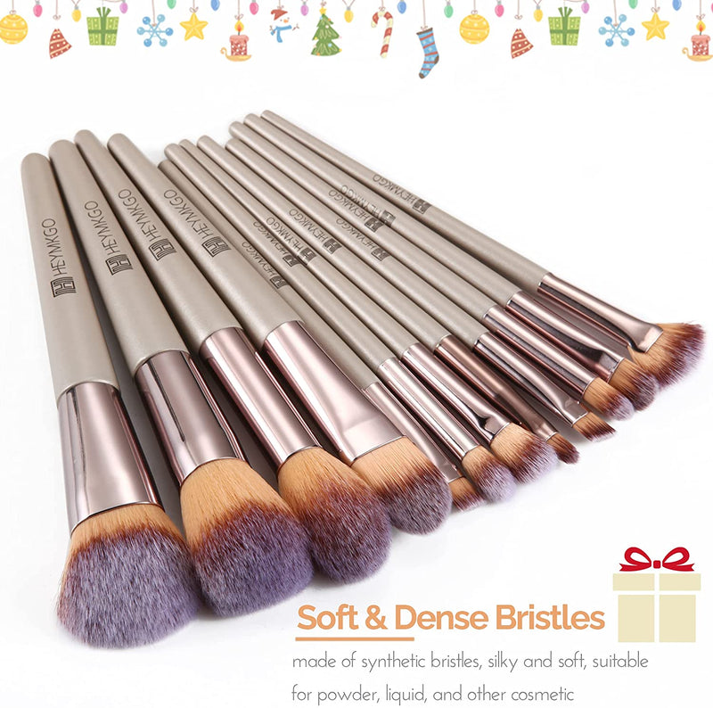 HEYMKGO 12PCS+4 Makeup Sponge Champagne Gold Makeup Brush Sets - DUAIU Shop